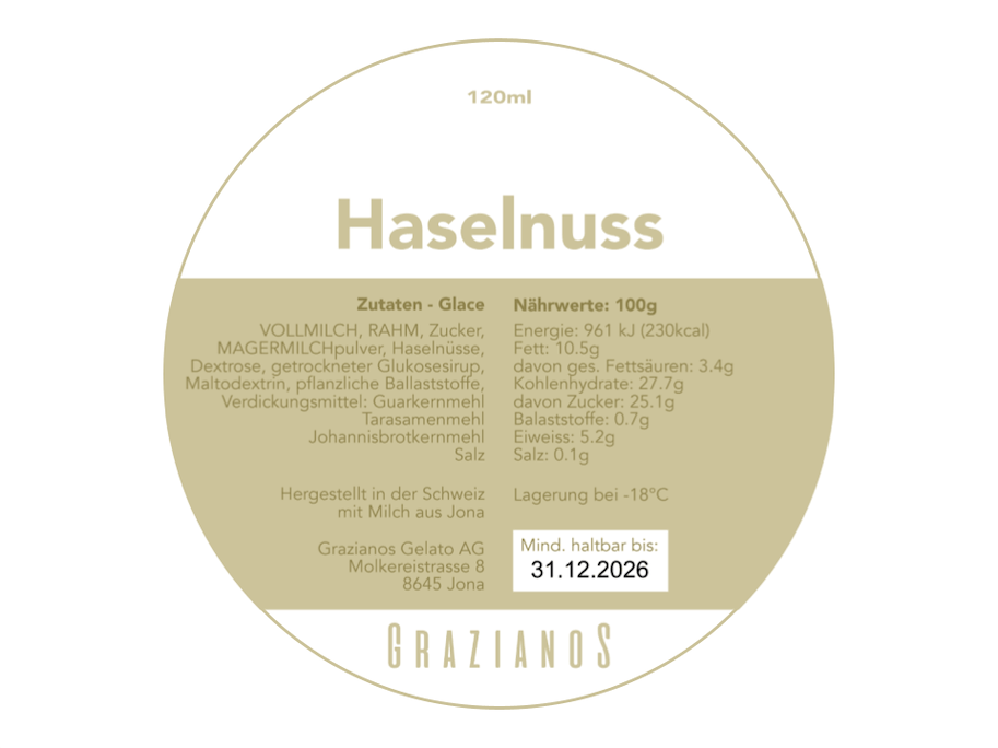 Haselnuss Becher 120 ml