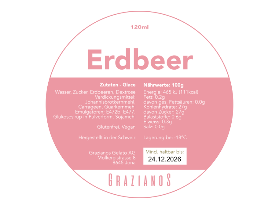 Erdbeer Becher 120 ml (v)